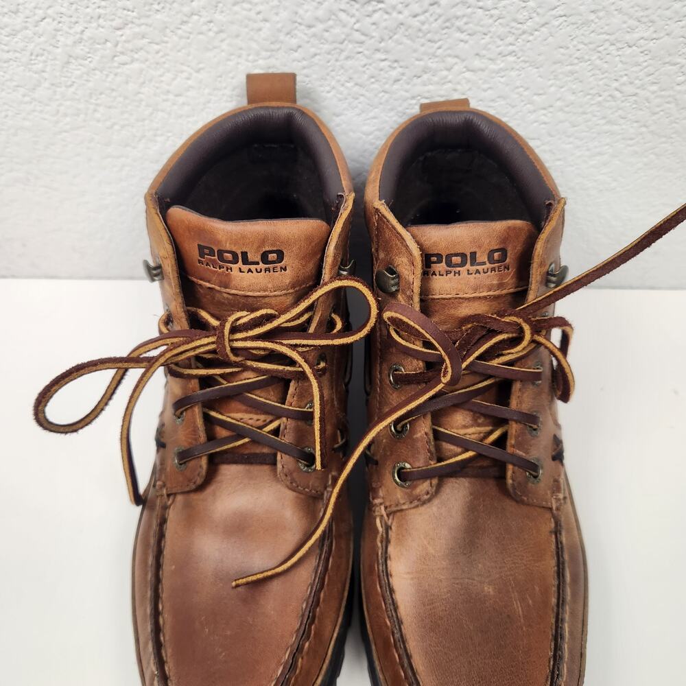 Ralph Lauren Otero Mid Hiking Boot in Tan Brown Women Size 8.5 - Picture 7 of 11